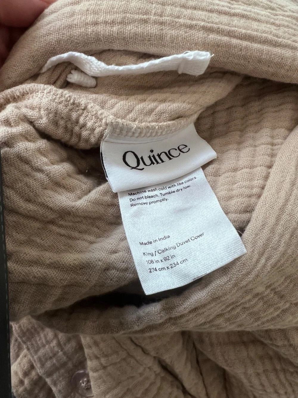 New Quince Organic Cotton Gauze Duvet Cover Dune Tan King / California King